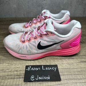 Nike~Women's~Lunar glide 6 Pink/White Running Shoe (654434-106)~Size 7.5